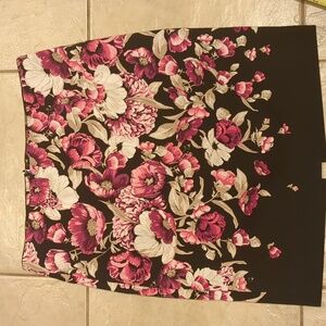 White House Black Market Floral Skirt Size 14